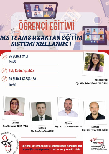 MS Teams Uzaktan Eğitim Sistemi Kullanımı Öğrenci Eğitimi