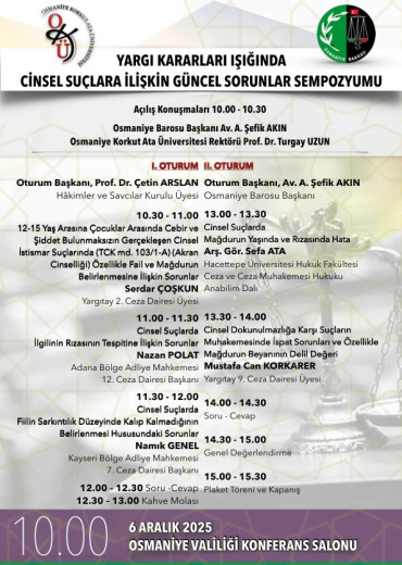 Yargı Kararları Işığında Cinsel Suçlara İlişkin Güncel Sorunlar Sempozyumu