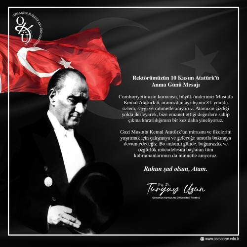 10 Kasım Atatürk'ü Anma Mesajı