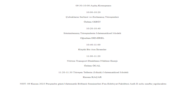 OKÜ Matematik Bölümü Seminerleri - 4