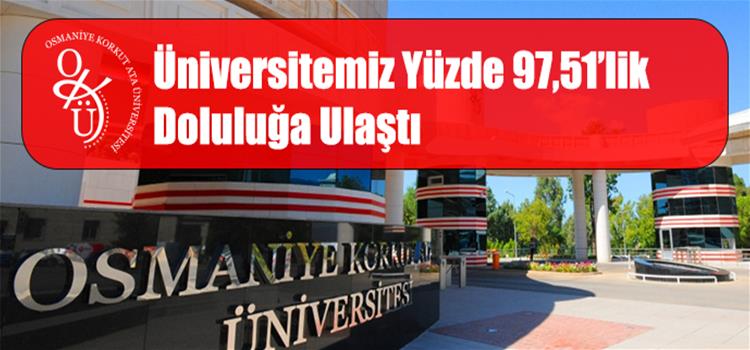 Üniversitemiz Yüzde 97,51’lik Doluluğa Ulaştı