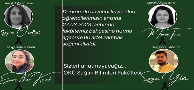 Öğrencilerimiz Anısına Hurma Ağacı ve Zambak Soğanı Dikildi...