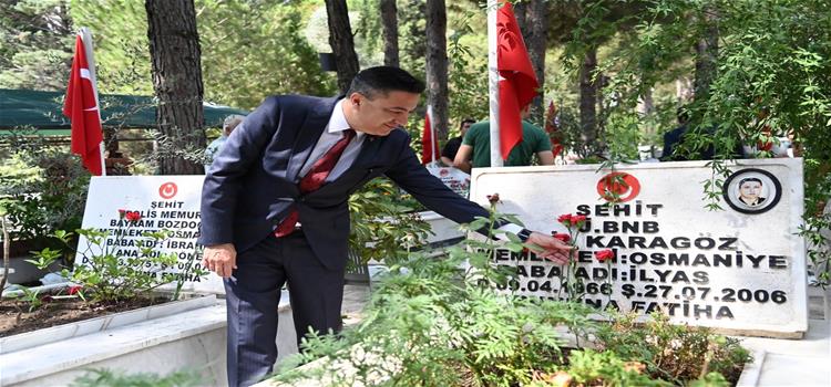 Rektörümüz 15 Temmuz Demokrasi ve Milli Birlik Günü Dolayısıyla Düzenlenen Şehitlik Ziyaretine Katıldı