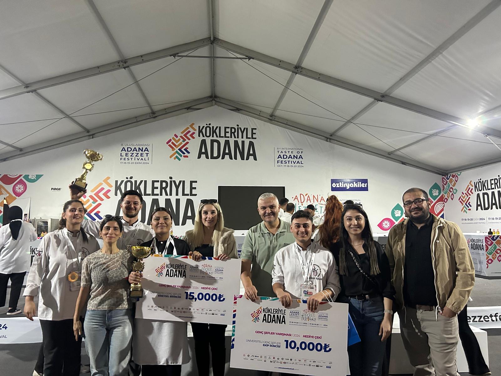 GASTRONOMİ VE MUTFAK SANATLARI BÖLÜMÜMÜZ ULUSLARARASI ADANA LEZZET FESTİVALİNDEN İKİ ALTIN KUPA İLE DÖNDÜ