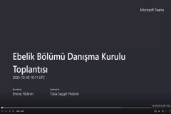 Ebelik Bölümü Danışma Kurulu Toplantısı